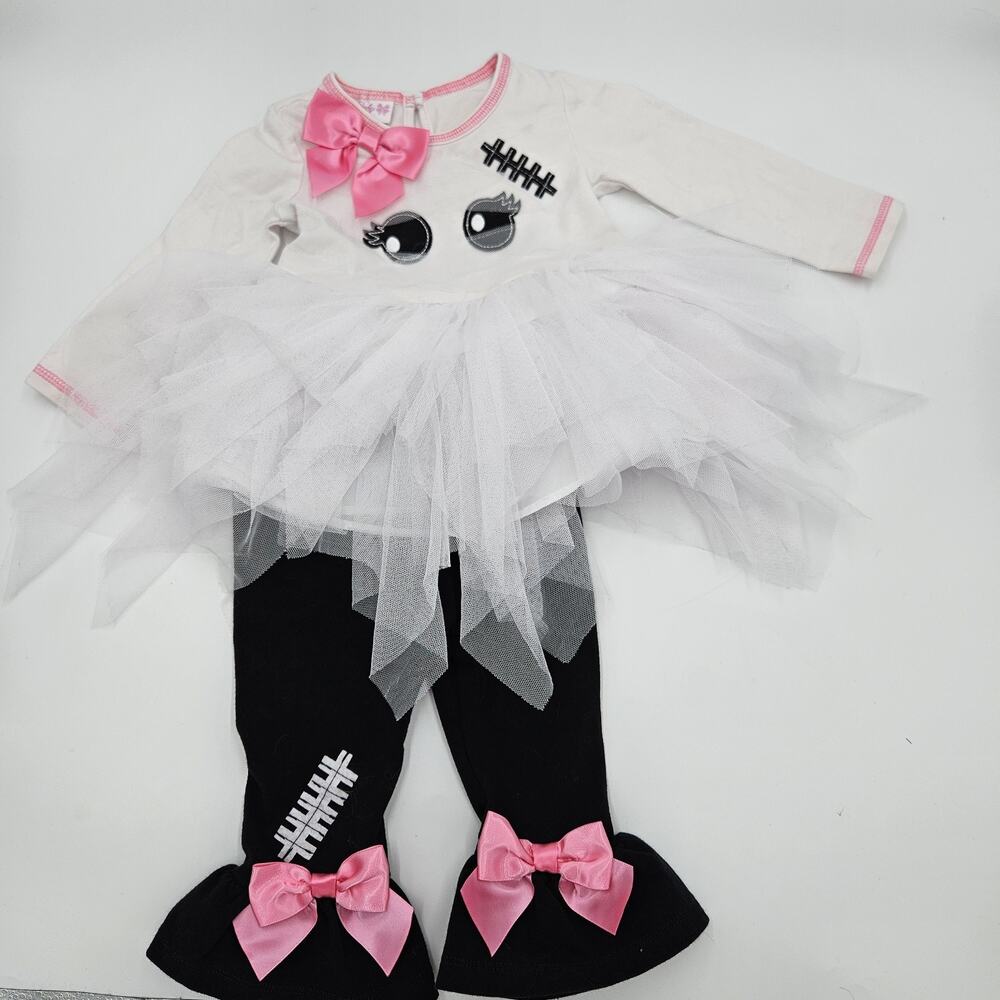 Bonnie Jean Baby Girl 3-6 Months Mummy Ghost Tutu Bell Bottom Outfit Halloween